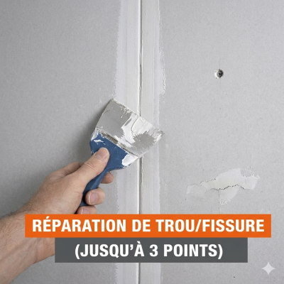 Réparation de trou/fissure (jusqu'à 3 points)